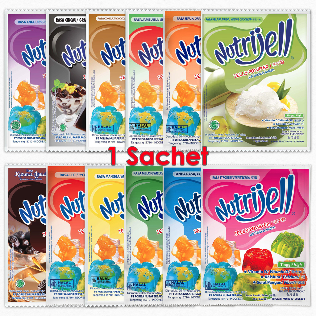 

Nutrijell Reguler Sachet 15 gr Jelly Powder Nutrijel 15gr