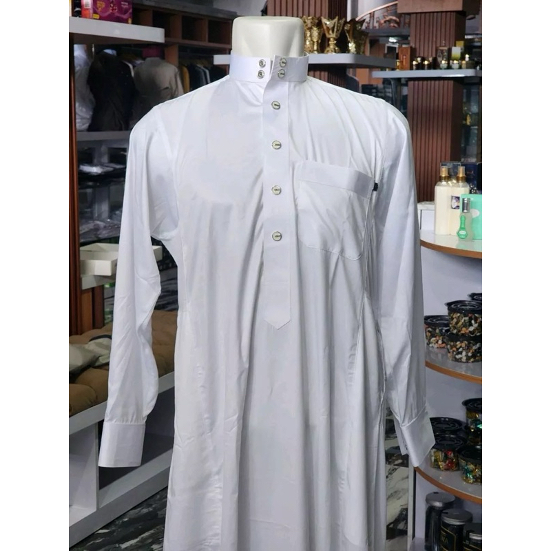 GRATIS PAFRUM Gamis Jubah Al-Noor Polos Putih ORIGINAL