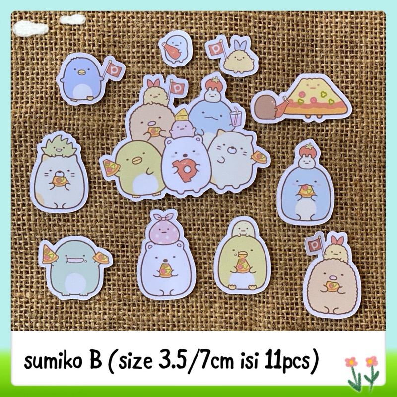 

11pcs sticker tempelan glossy sanrio sumiko gurashi B