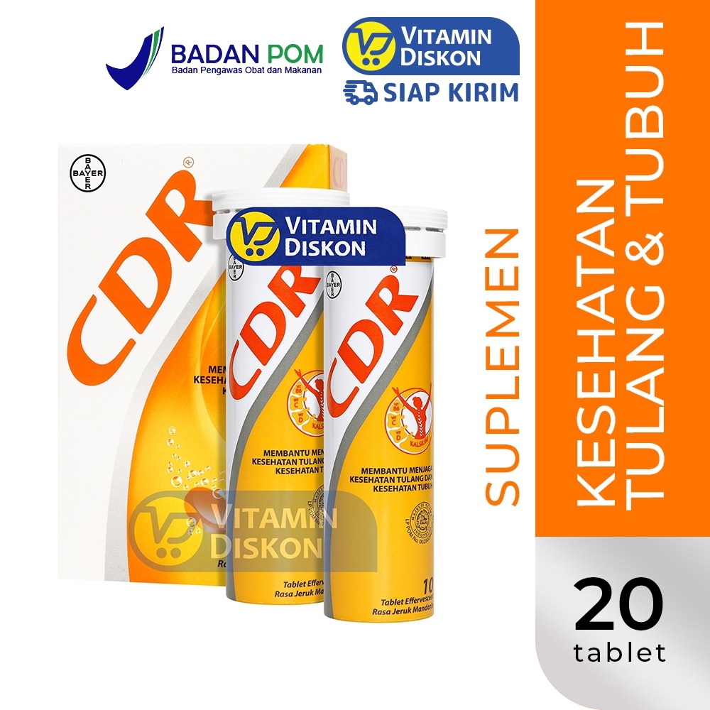 CDR Effervescent 20 Tablet | Suplemen Vitamin Mineral Harian Untuk Kekebalan Tubuh Dan Antioksidan