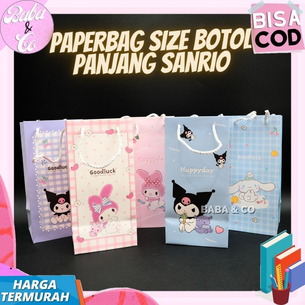 

PAPERBAG SANRIO PANJANG KANTONG HADIAH PAPER BAG SANRIO BOTOL MINUM KANTONG KADO HADIAH UKURAN BOTOL MINUM PAPERBAG PANJANG SANRIO