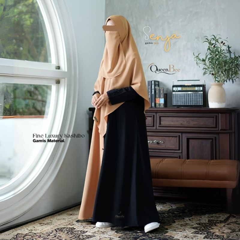 SENJA BY SHAZFA / set syar'i Shazfa bonus cadar tali / Shazfa fine luxury khasibo / gamis Shazfa