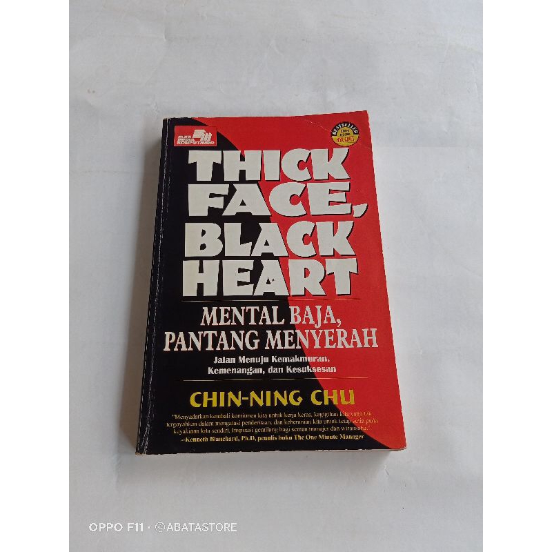 BUKU ORIGINAL THICK FACE BLACK HEART MENTAL BAJA PANTANG MENYERAH CHIN NING CHU