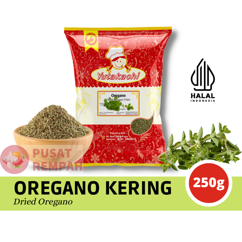 

(250 gr) Oregano | Basil | Bay Leaves | Marjoram | Rosemary | Thyme | Sage | Parsley Yutakachi | Pusat Rempah