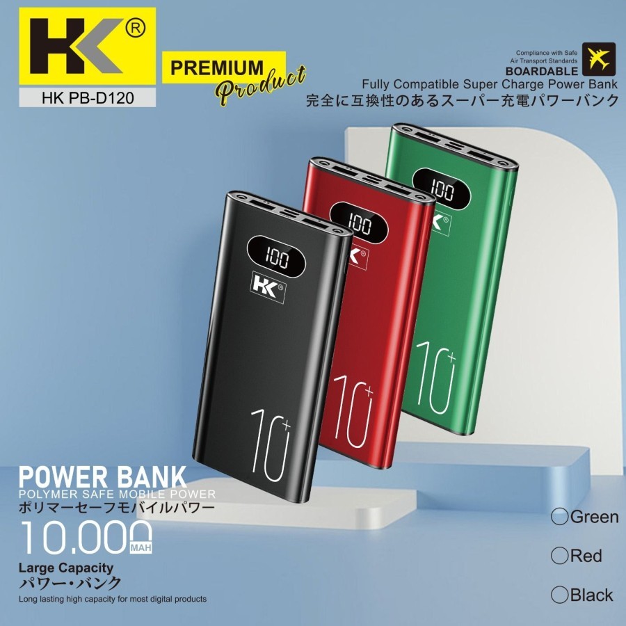 POWERBANK HK PB-D120 10.000MAH MEREK HK MANTAP HARGA PABRIK
