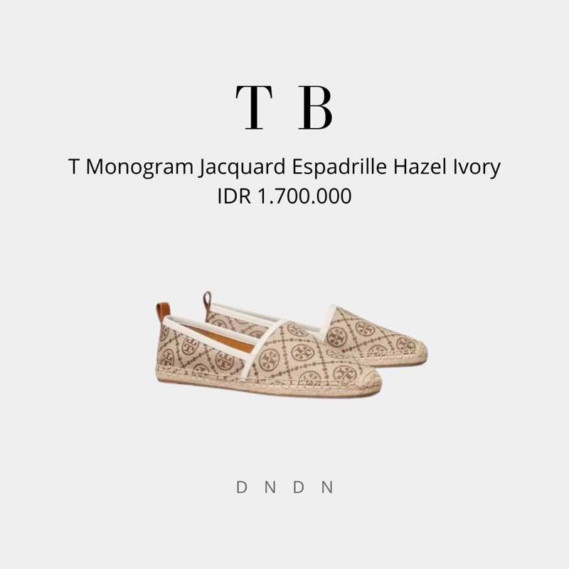 T Monogram Jacquard Espadrille Hazel Ivory