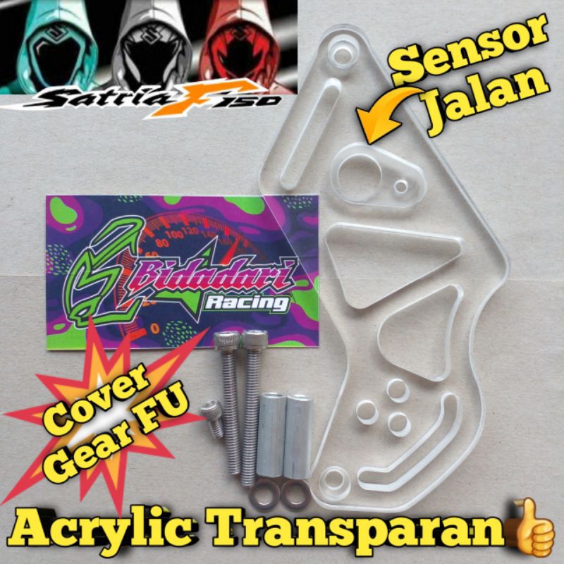 Cover Gear Depan Satria FU Custom Sensor Jalan Akrilik 8mm, Tutup Gear Depan Satria FU, Cover Gear S