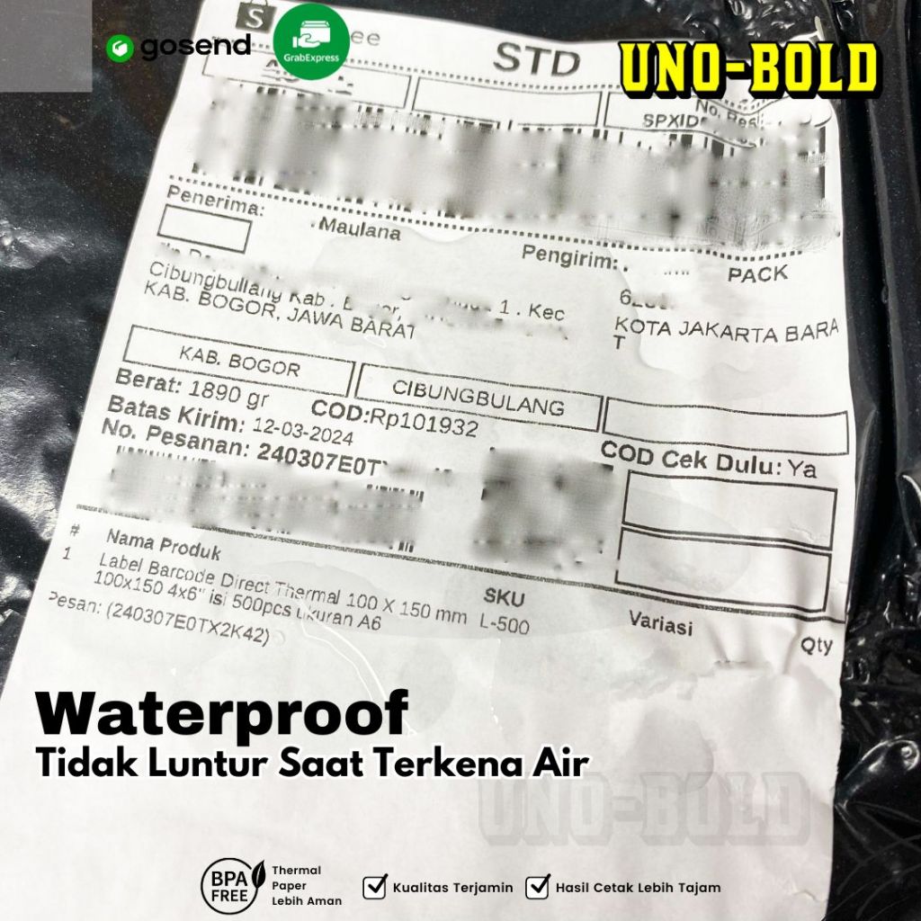 

Ay00! Label Thermal Stiker 80 x 100 mm Isi 500 Pcs Sticker Direct Thermal 80x100 Isi 500 Pcs