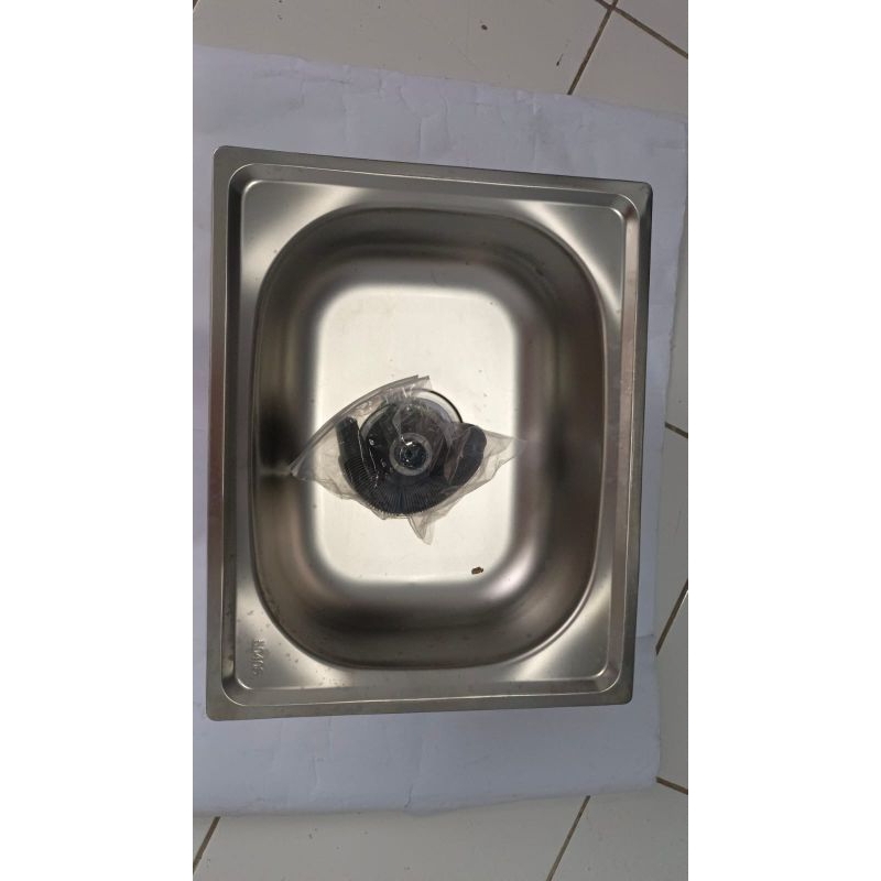 Bak Cuci Piring 1 Lubang Tanpa Meja Dalam 17cm