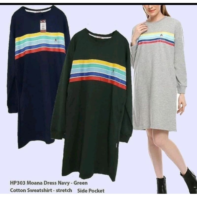 DRESS WANITA/LONG TUNIK/Kaos Moana Pelangi Hush Puppies Original (oversize)