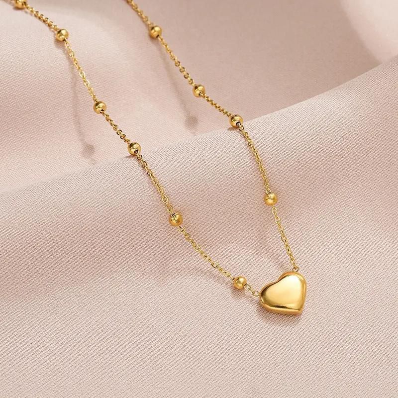 kalung jedar titanium biji lada liontin love anti karat N202920