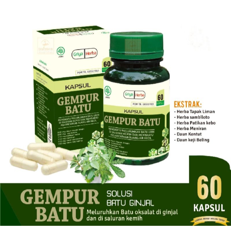 KAPSUL GEMPUR BATU SOLUSI BATU GINJAL ISI 60 KAPSUL