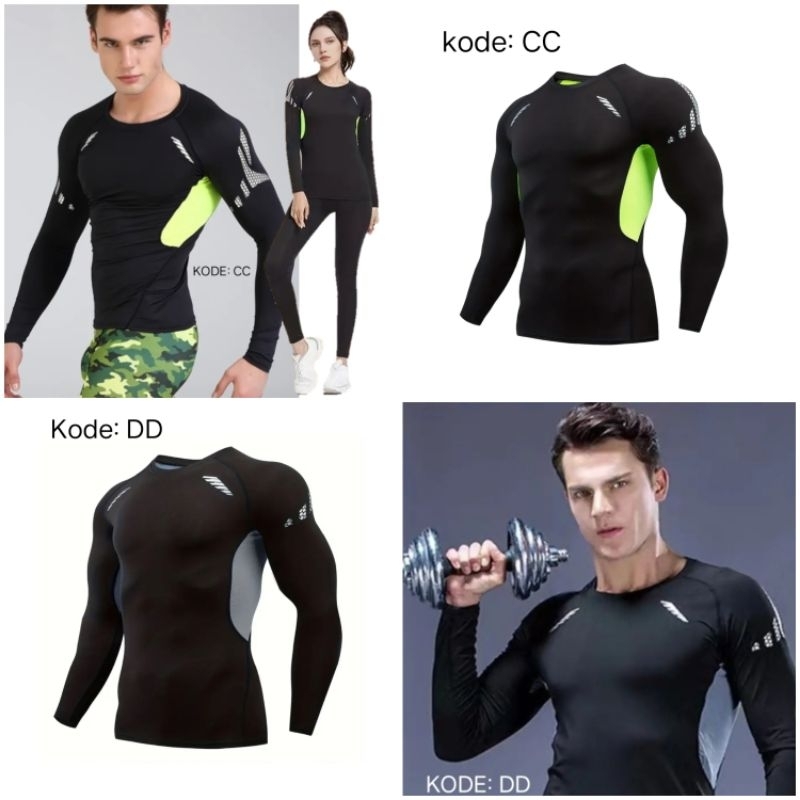 Kaos Manset Running Gym Pria /kaos Sport Pria Lengan Panjang