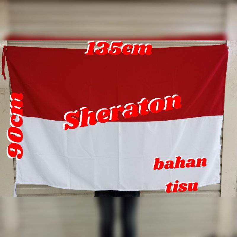 

bendera merah putih bahan tisu UK. 90cm x 135cm