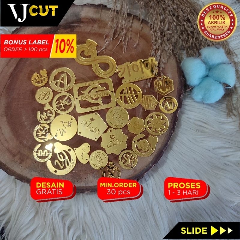 

LABEL AKRILIK RING | LABEL HIJAB LINGKARAN CUTTING CUSTOM - VJCUT