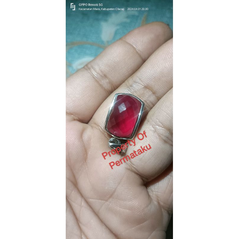 Batu Permata Natural HQ RED Ruby Mozambique ISTIMEWA