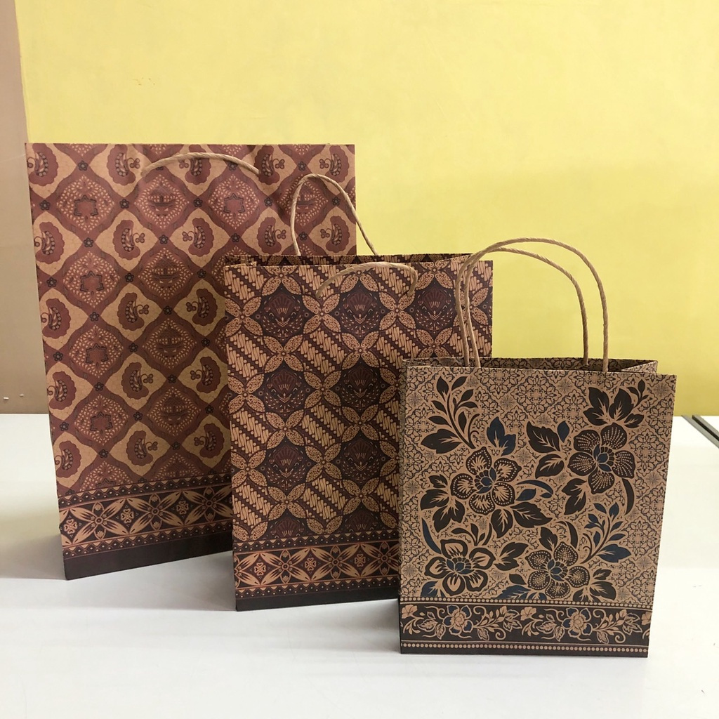 Tas Kraft Paper Bag Batik Kecil Sedang Besar Okey Kiky