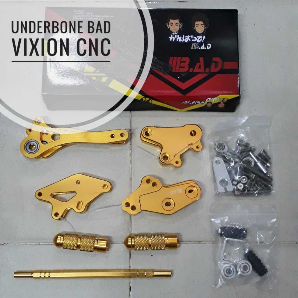 Underbone BAD Vixion Vixion New CNC gold merah biru hitam silver