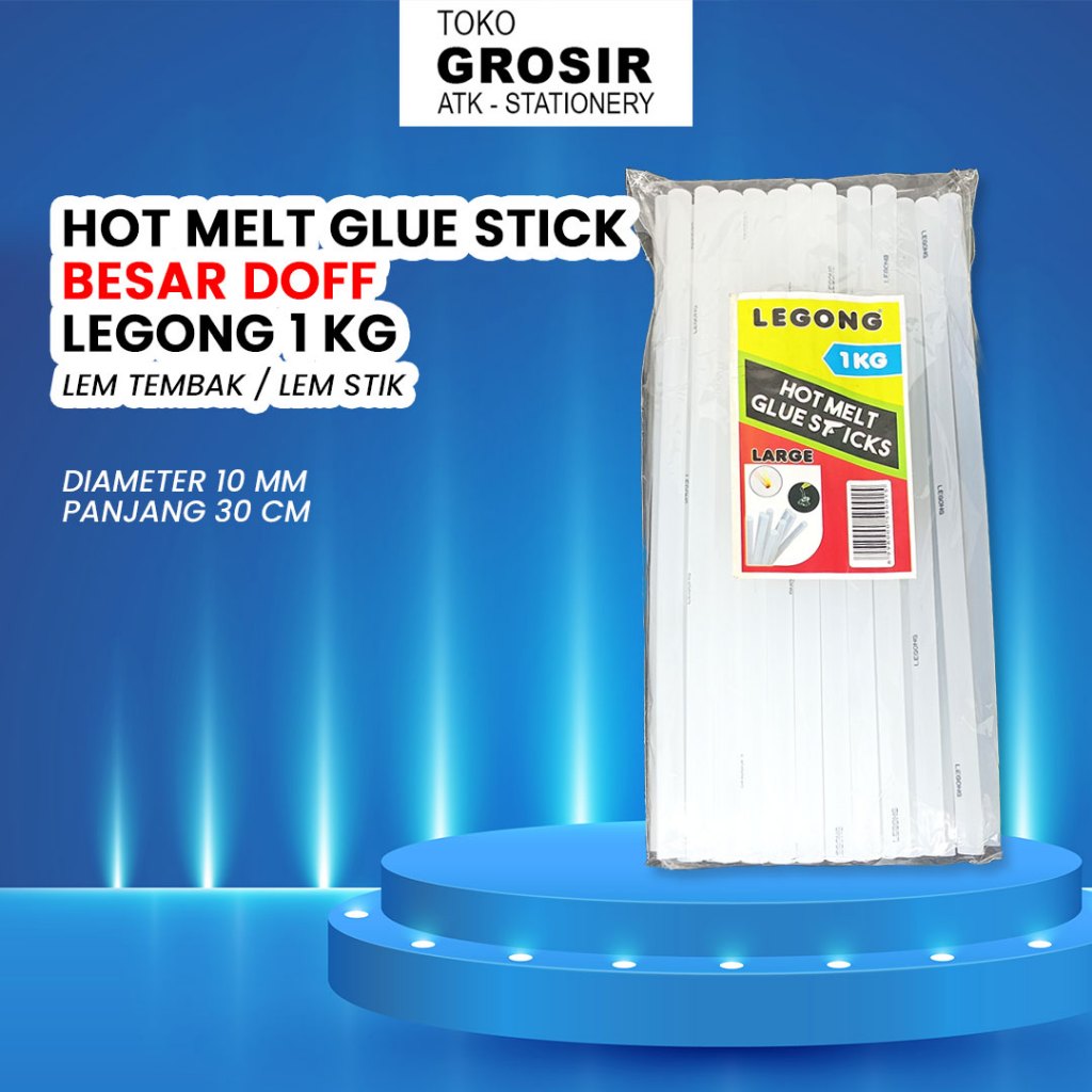

Lem Tembak Doff 1 KG/ Lem Stik 1 KG / Hot Melt Glue Stick LEGONG / Kecil 7 mm / Besar 10 mm