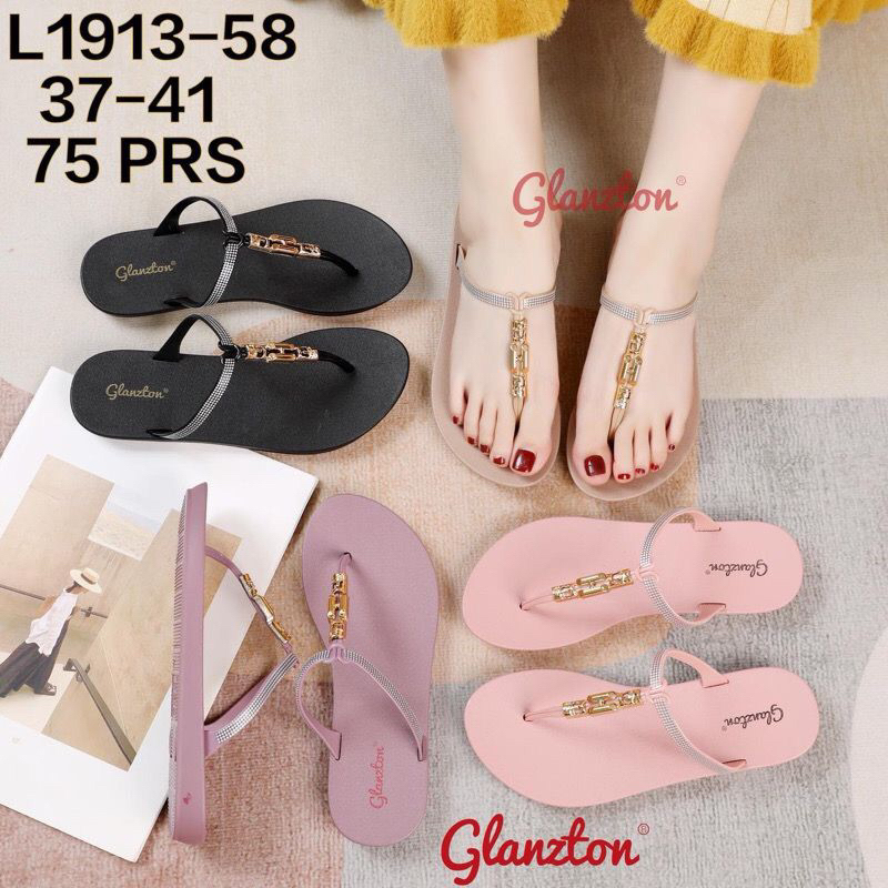 Sandal Jelly Glanzton L1913 Sandal Jepit Tali H CRYSTAL Terbaru