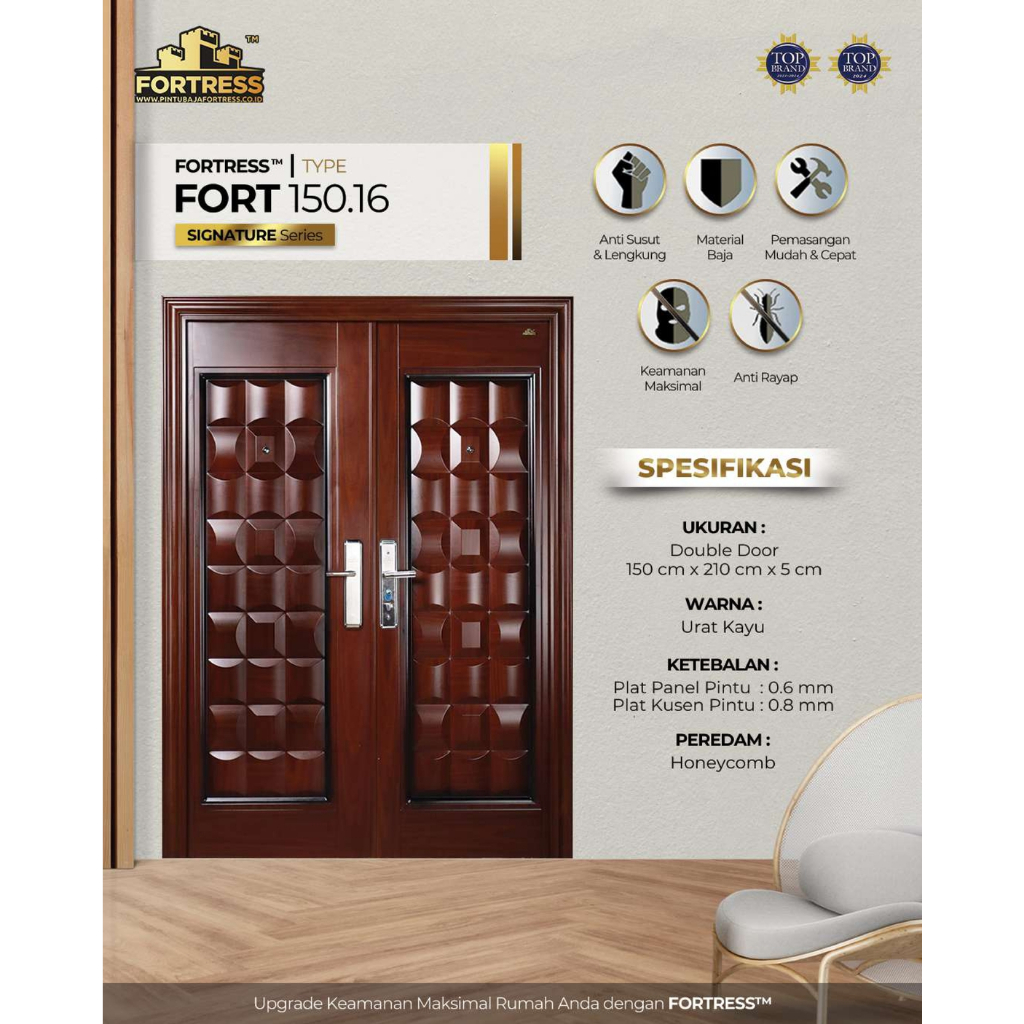 FORTRESS Pintu Baja Tipe FORT 150.16 Pintu Besi/Pintu Panel