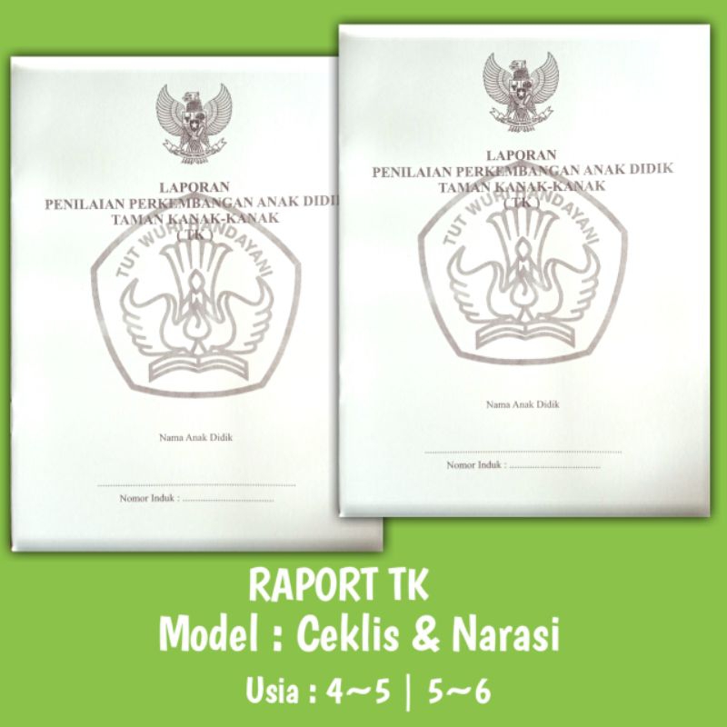 ORI | BUKU RAPORT ANAK TK & PAUD/ KUR MERDEKA BELAJAR | CEKLIS dan NARASI | USIA 4-5.5-6