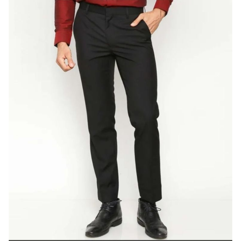 VALINO Celana Formal Pria Hitam