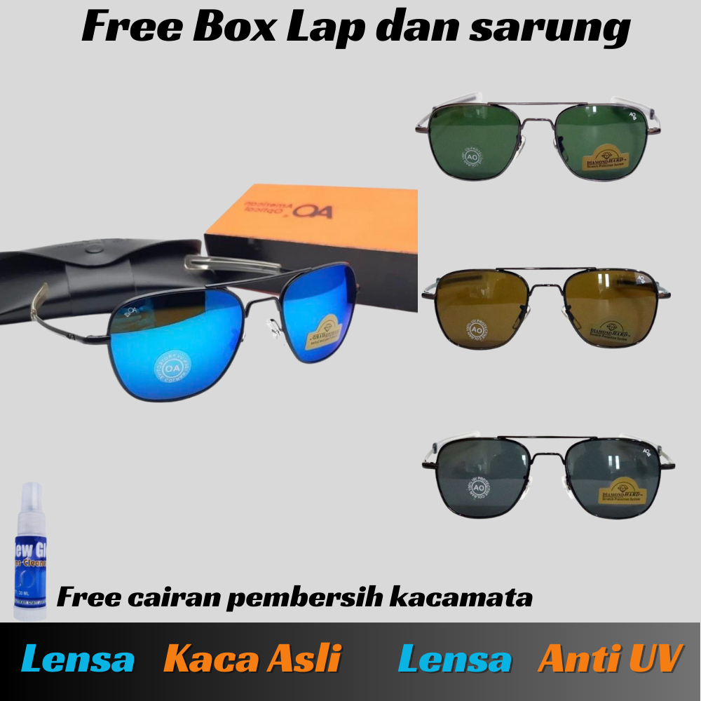 American Optical 54 Kacamata Lensa Kaca Ori Pria Wanita Sepeda Motor Anti Radiasi UV | Yosea Store