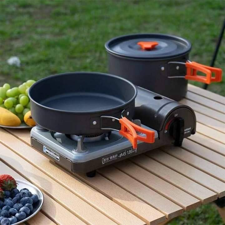PANCI SET CAMPING 2 SUSUN / PANCI SET CAMPING Q2 8312 / ALAT MASAK CAMPING OUTDOOR MURAH