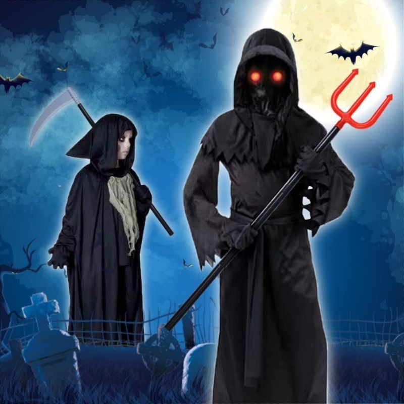 Tongkat Devil Mainan Anak Halloween Devil Pisau Grim Reaper Scythe Weapon