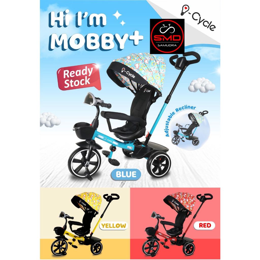 Sepeda Anak Bayi Stroller Roda 3 Icycle Mobby+ Mobby Plus Musik Jok Putar Murah BDG