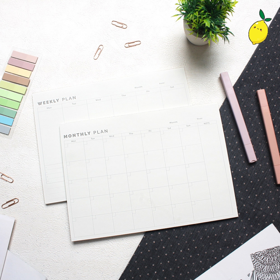 

Agenda Mingguan / Bulanan Panmomo Weekly Monthly Planner Memopad