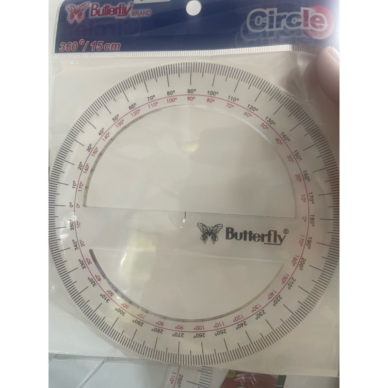 

Penggaris Butterfly Busur 360 derajat / 15 cm