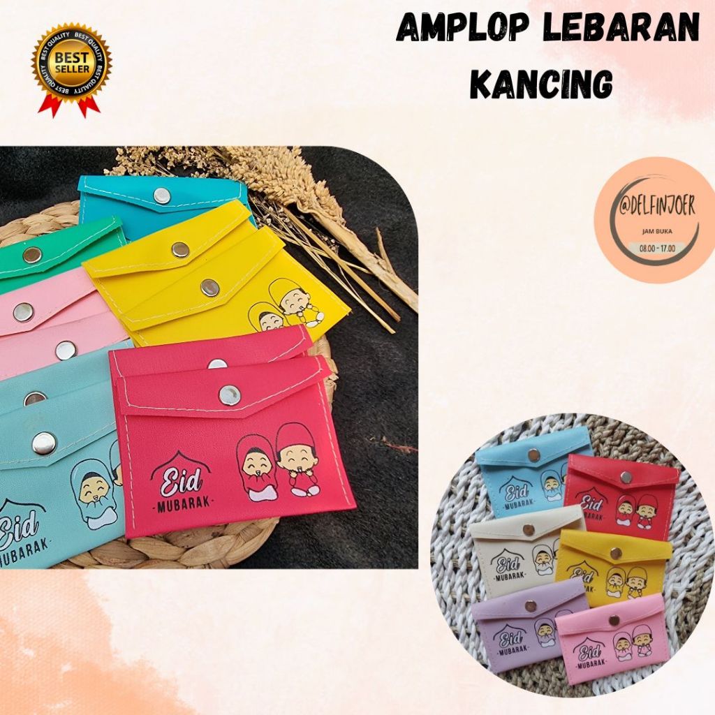 

❤ Amplop Lebaran || Angpao Fitrah THR Idul Fitri || Dompet Lebaran Kancing Warna Random || 1 Pack isi 12 pcs