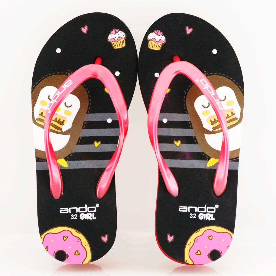 NEW  ANDO CAKE HITAM/MERAH - Sandal Wedges Anak Besar Ando Surabaya