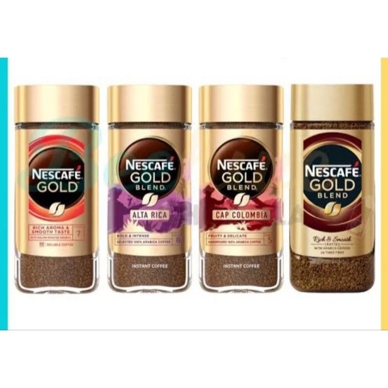 

NESCAFE GOLD ORIGINAL ALTA RICA CAP COLOMBIA DECAF 50 GRAM 100 GRAM IMPOR
