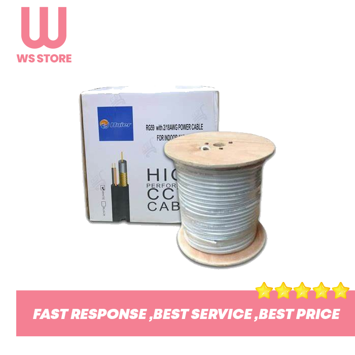 Kabel CCTV RG59 + Power Histar Roll 300 Meter