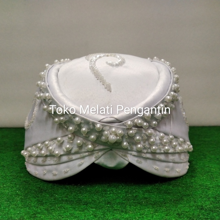 Blangkon Pengantin Sunda Payet Mutiara Bambu Ukuran Besar Jumbo Big Size