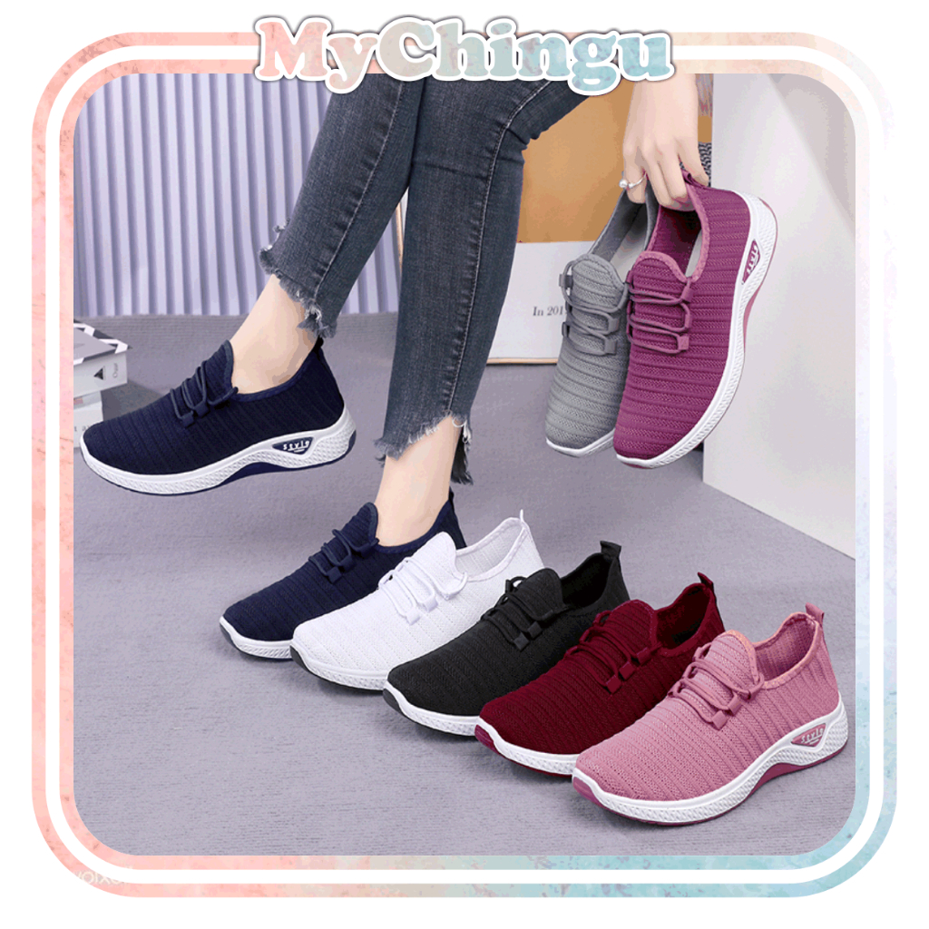❀ Chingu ❀ SEP102 (Tanpa Kotak) Sepatu Sneakers Wanita SIze 36-42 Ada 7 Warna Simple Polos Ringan Ol