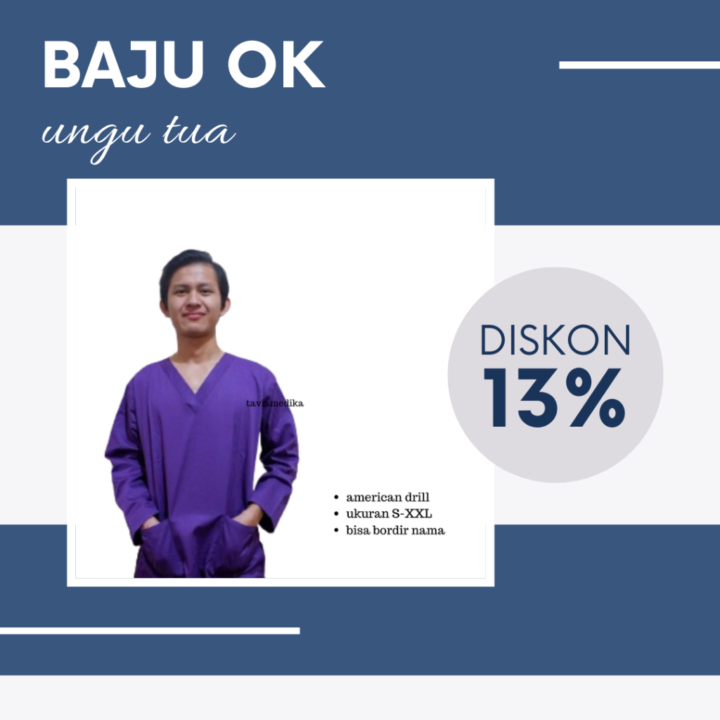[ Tavia Medika ] Baju ok / baju jaga lengan panjang warna ungu tua KHUSUS UKURAN S M L XL