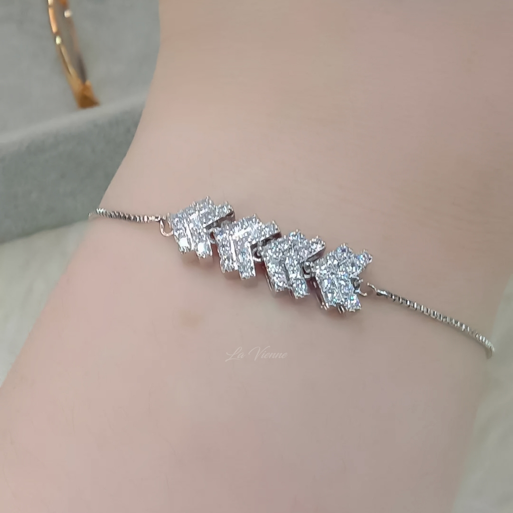 La Vienne - Khalisa Silver - Gelang Serut Titanium Wanita Anti Karat - Perhiasan Perempuan Elegan Me