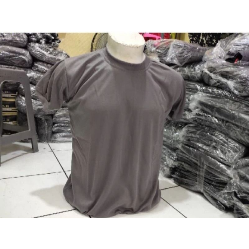 Kaos Polos Coklat Polisi Kaos polos satpam Baju kaos security Coklat leher Standar