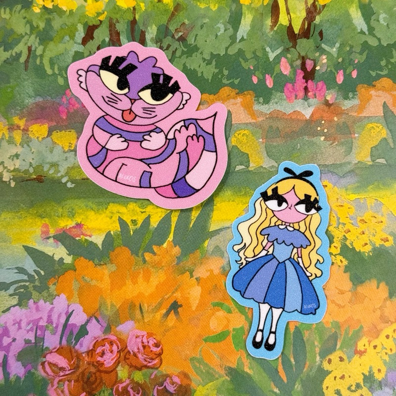 

Alice Cheshire Doodle Glitter Sticker
