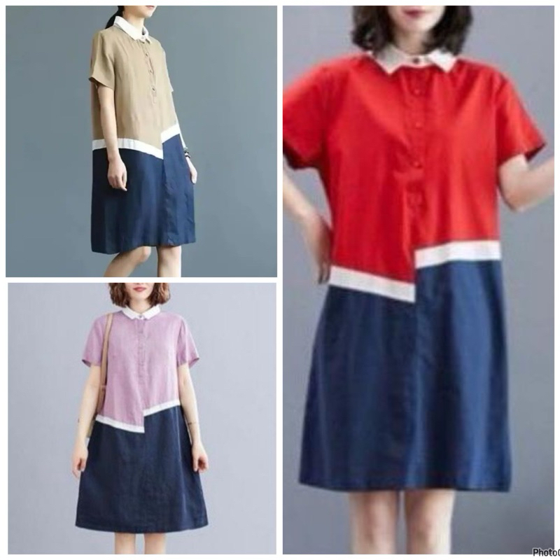 HELLO DRESS/ DRESS KOMBINASI EDISI NATAL MERAH HIJAU