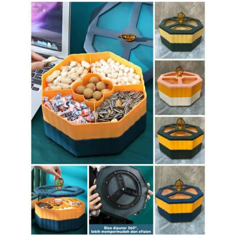 Toples putar rusa 2 susun / toples putar lebaran / toples putar sultan