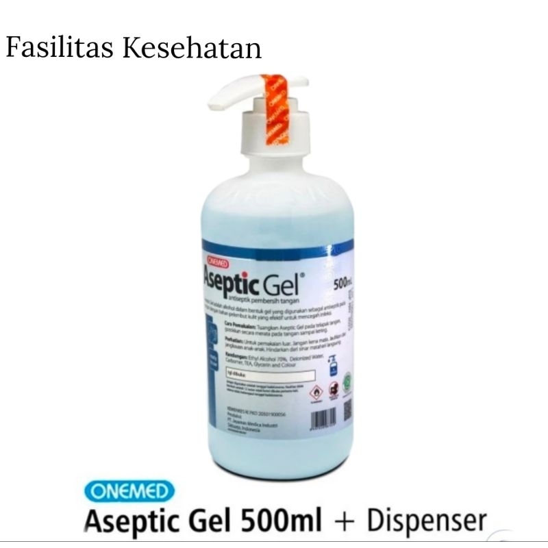 Aseptic Gel OneMed 500 ml (0,5 Liter) + Dispenser / Hand Sanitizer Antiseptic Gel
