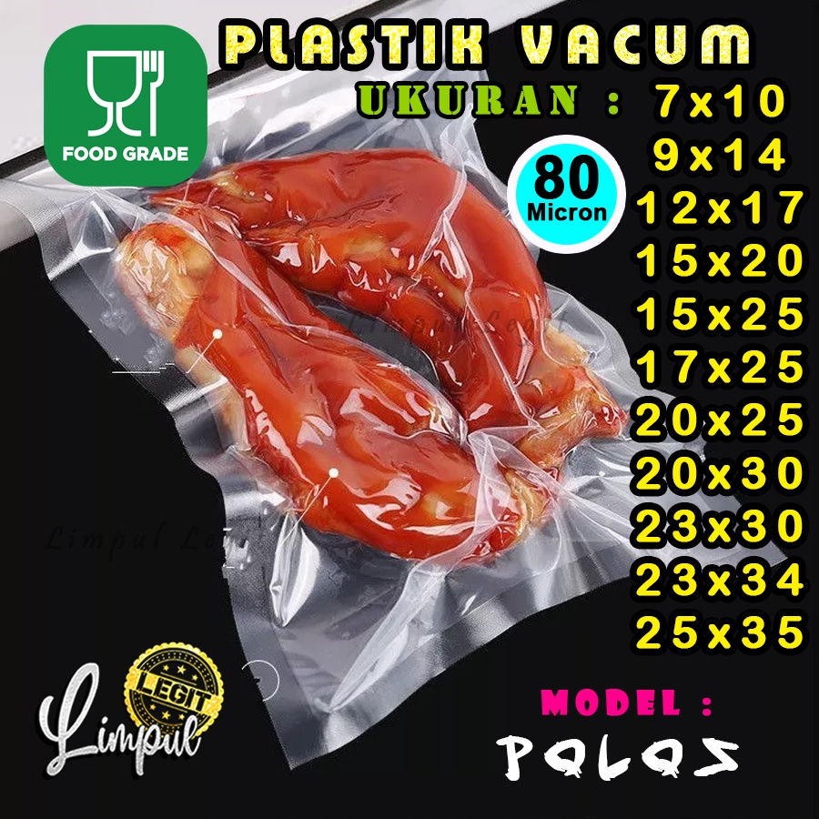 Plastik Vacuum Makanan POLOS Plastik Vakum Bag Sealer Clear Vacum Tebal