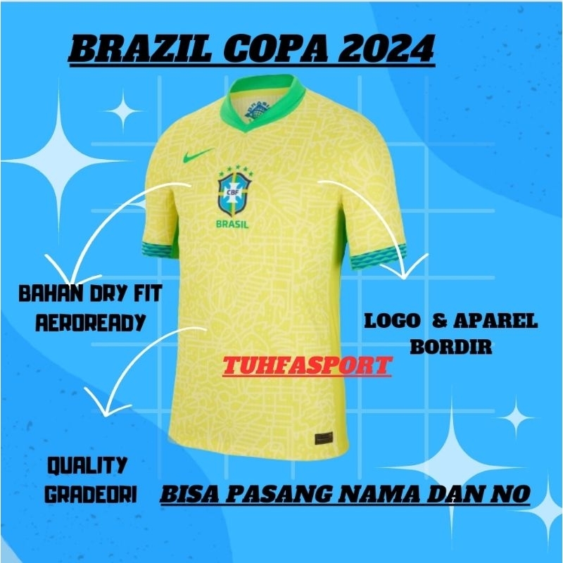 jersey bola timnas brazil_home away grade ori import thailand baju bola kaos sepakbola dewasa