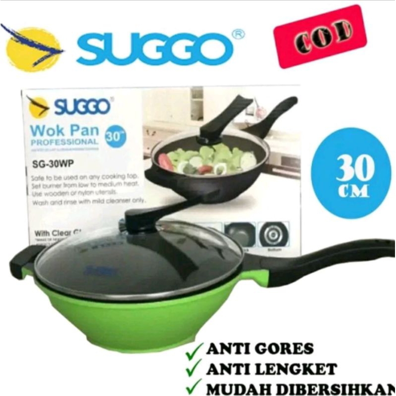 wok pan suggo 30cm / teflon induksi 30cm suggo