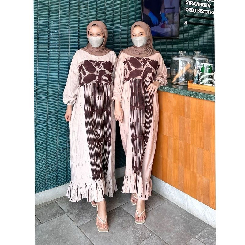 Baju gamis muslim daster wanita kekinian dress katun rayon premium busui hamil friendly